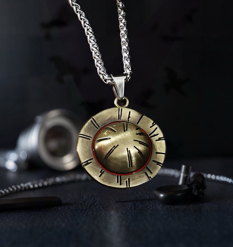 Straw Hat Chain Necklace